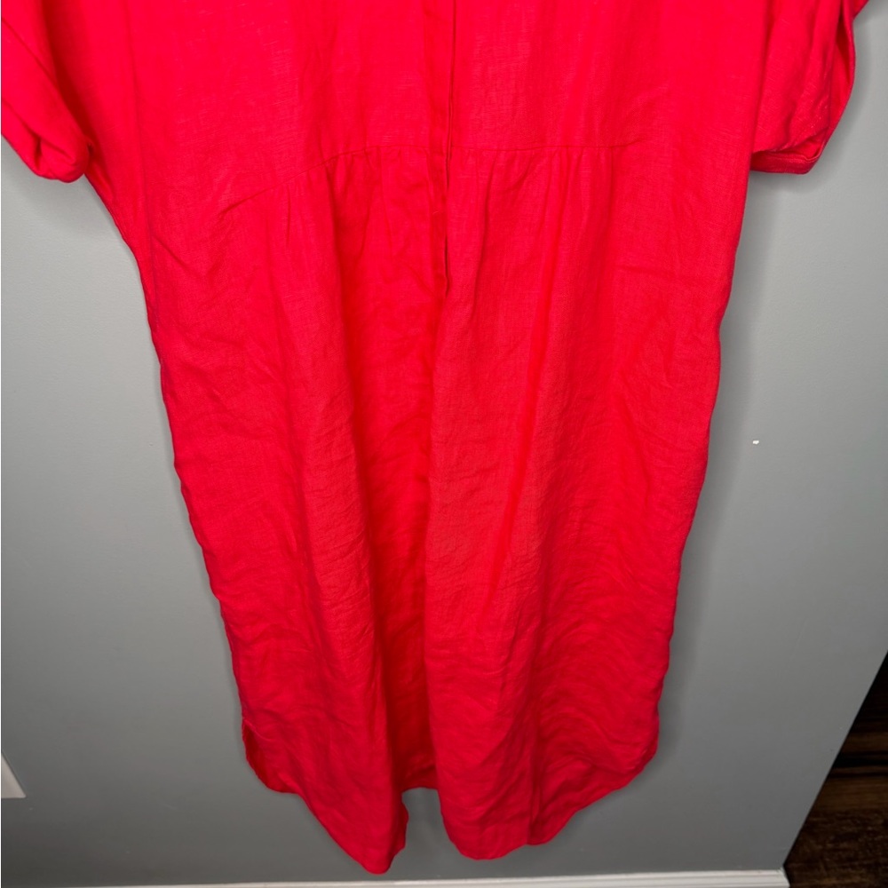 SOLD Chico’s Linen Roll Tab Dolman Midi Dress - Picture 7 of 13